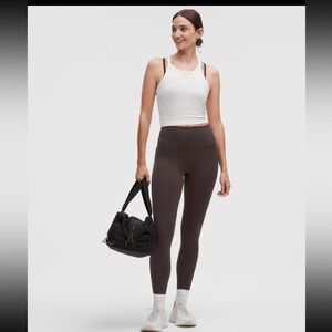 Lululemon Wonder train high rise legging 28” color sequoia size 6 NWOT